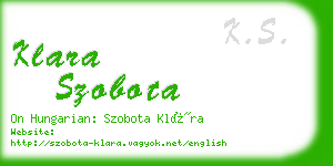 klara szobota business card